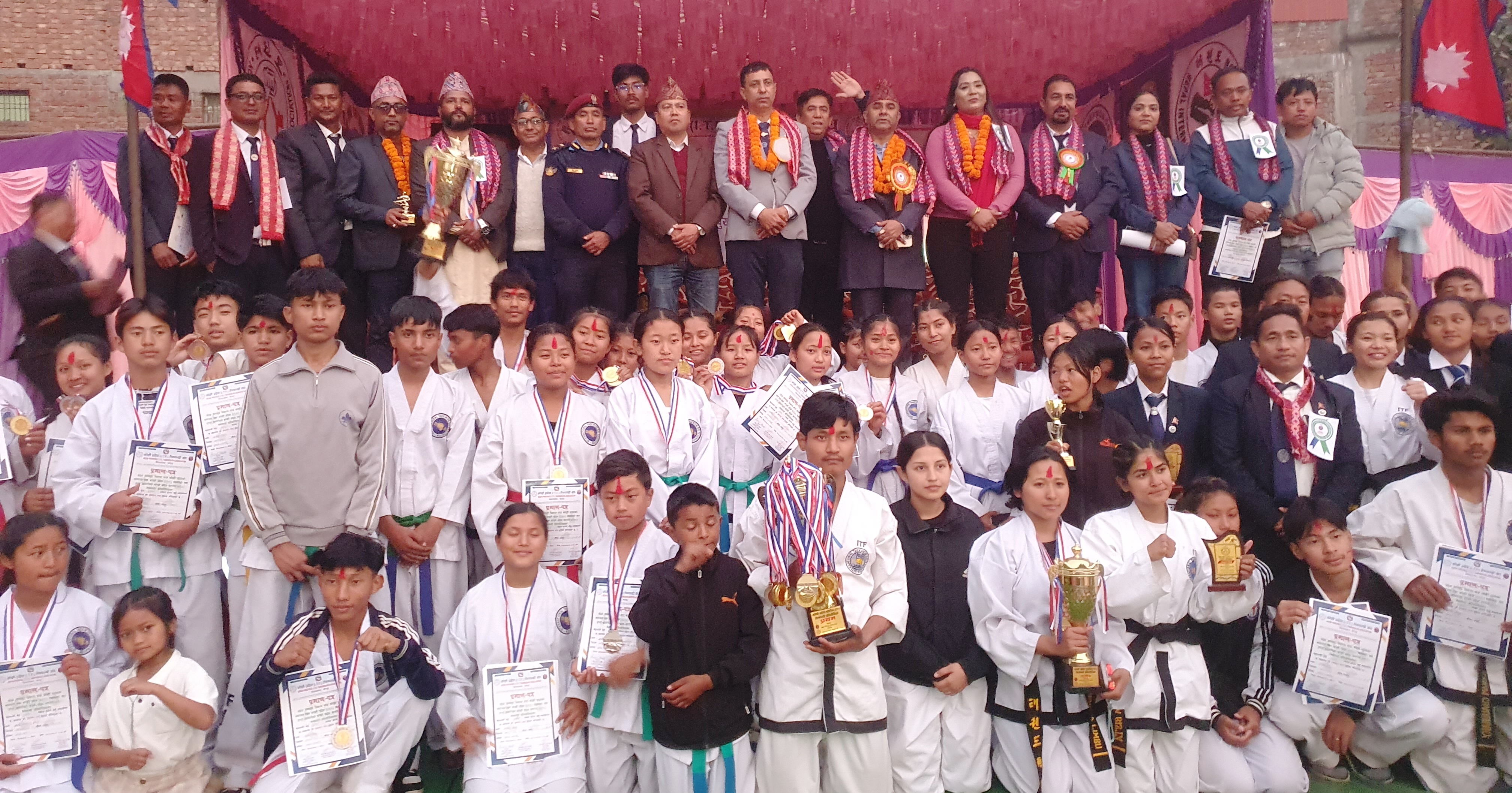 सुनसरी जिल्लाले कोशी प्रदेश स्तरीय आईटीएफ तेक्वान्दो प्रतियोगिताको उपाधि