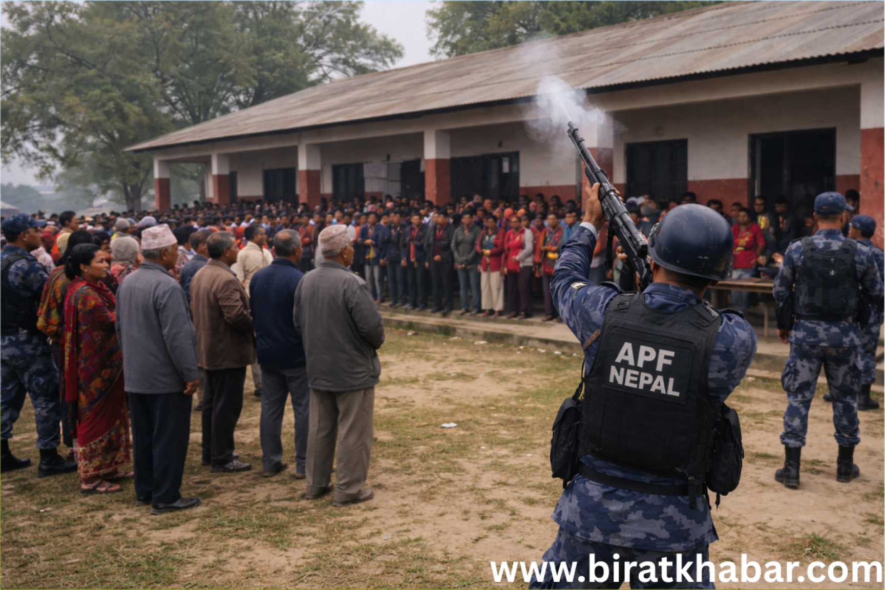 दोलखाको मालु मतदानस्थलमा हवाई फायर